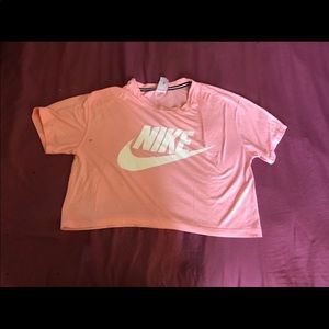 pink nike crop top